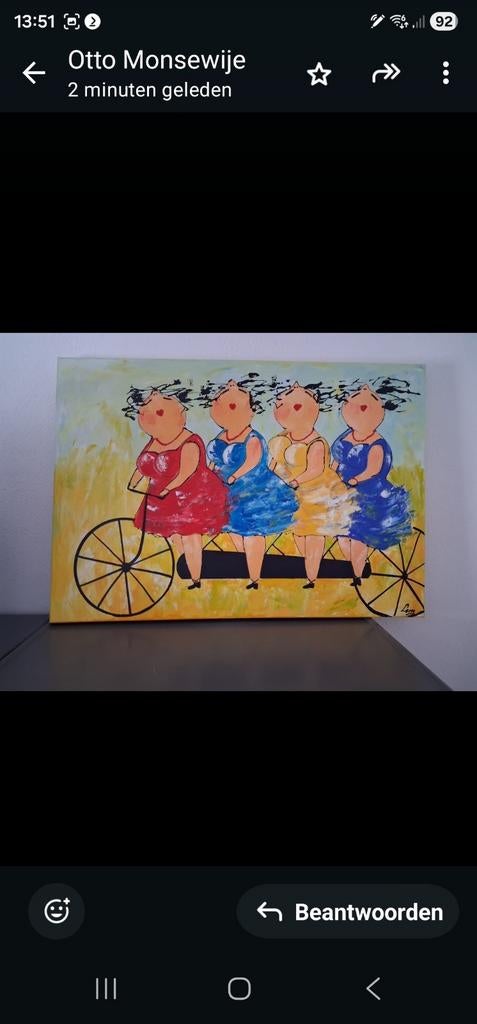 Schilderij, Huis en Inrichting, Ophalen of Verzenden, Schilderij, 75 cm of meer