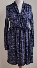 H & M blauwe jurk met beige mt. L, Blauw, Maat 42/44 (L), Ophalen of Verzenden, Zo goed als nieuw