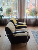 2x Leolux Scylla comb leer en stof groen/grijs incl bezorgen, Huis en Inrichting, Fauteuils, Stof, 75 tot 100 cm, Ophalen of Verzenden
