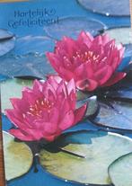 Hartelijk gefeliciteerd - waterlelies - 1982, Verzamelen, Ansichtkaarten | Themakaarten, Verzenden, 1980 tot heden, Gelopen, Overige thema's