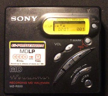 Sony MZ-R500/B Portable Mini Disc Player beschikbaar voor biedingen