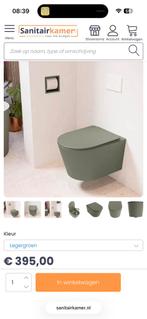 Wc pot hangend groen Mondiaz met bril, in doos, Doe-het-zelf en Verbouw, Sanitair, Ophalen, Zo goed als nieuw, Toilet