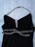 Zwart topje met kettingen, 38-40, M, zgan, feestelijk sexy, Maat 38/40 (M), Zwart, Ophalen of Verzenden, Zo goed als nieuw
