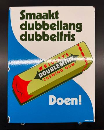 Emaille Reclamebord Wrigley's Doublemint beschikbaar voor biedingen