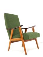 Vintage fauteuil gestoffeerd stoel gratis bezorging, Hout, Gebruikt, -, -