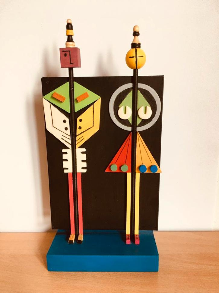 Twee figuren, Antiek en Kunst, Kunst | Beelden en Houtsnijwerken, Ophalen of Verzenden