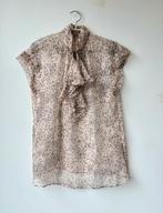 Marccain lichtroze blouse/top met volants en ritsje ca mt 42, Maat 42/44 (L), Ophalen of Verzenden, Roze, Gedragen