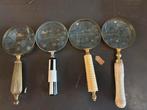 4 oude vergrootglazen / loepen, Ophalen of Verzenden, Gebruikt, Vergrootglas of Loep
