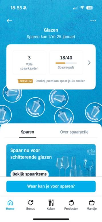 AH glazen zegels 3 volle spaarkaarten beschikbaar voor biedingen