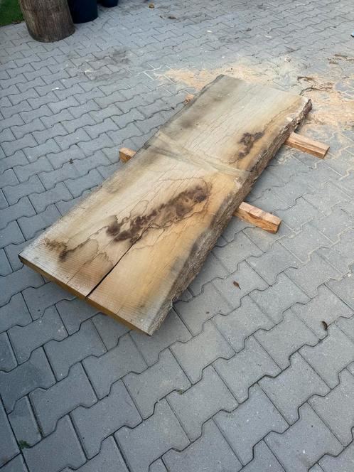 Eiken Boomstamblad 180x60x6cm, Tuin en Terras, Palen, Balken en Planken, Zo goed als nieuw, Planken, Hardhout, Ophalen
