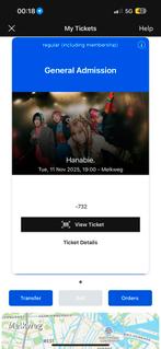 Hanabie ticket, Tickets en Kaartjes, Twee personen, November