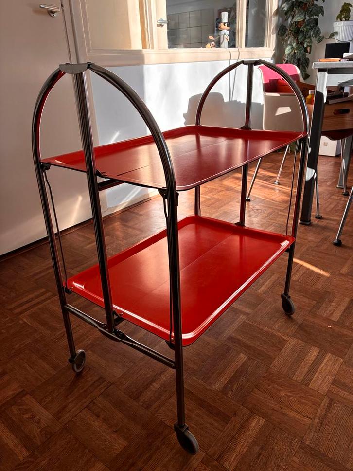 Vintage Theewagen / Serveerwagen midcentury, Huis en Inrichting, Barren, Gebruikt, Ophalen