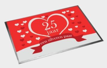 Feestelijke deurmat 25 jaar een zilveren paar te koop beschikbaar voor biedingen