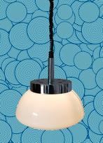 Vintage,jaren 70,space age hanglamp, kunststof met trekveer, Ophalen of Verzenden, Gebruikt, Metaal, Vintage