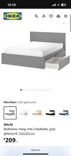 Ikea malm bed, Ophalen, Gebruikt, Wit, Tweepersoons