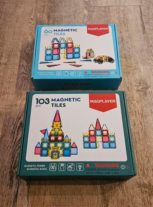 Magnetic Tiles | Nieuw | 2 sets: 163 delig, Kinderen en Baby's, Speelgoed | Educatief en Creatief, Nieuw, Bouwen, Ophalen of Verzenden