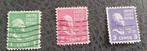 3 Postzegels Verenigde Staten John Adams 1, 2 en 3 Cents., Ophalen of Verzenden, Gestempeld, Noord-Amerika