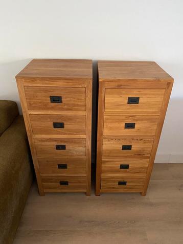 Teak houten ladekast ladeblok teakhout teakhouten set van 2 beschikbaar voor biedingen