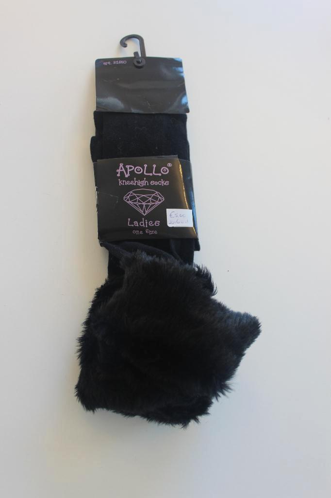 NIEUW Apollo zwarte kniekousen one size, Kleding | Dames, Sokken en Kousen, Nieuw, Sokken en Kniesokken, Overige maten, Zwart