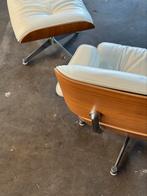 Vitra Eames Lounge Chair + Ottoman | Wit, Ophalen of Verzenden, Zo goed als nieuw, Metaal, Stoel chair lounge fauteuil designstoel