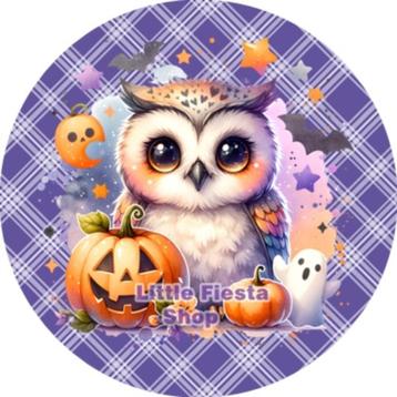 L185 icing frosting uil halloween 20cm eetbare taart print  beschikbaar voor biedingen