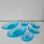 Set Vintage blauw persglas Schalen Schalenset, Ophalen of Verzenden
