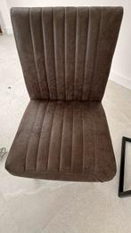 Bruine eetkamerstoel met metalen frame, Huis en Inrichting, Stoelen, Gebruikt, Bruin, Ophalen of Verzenden, Metaal
