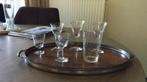Verschillende glaasjes met dienblad, Ophalen of Verzenden