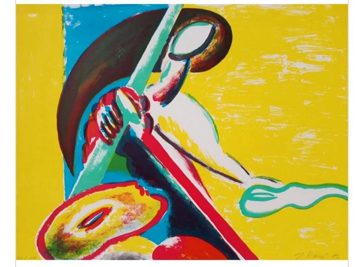 Litho, Antiek en Kunst, Kunst | Schilderijen | Modern, Ophalen of Verzenden
