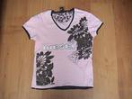 DIESEL kort roze t-shirt + opdruk van bloemen + tekst maat M, Maat 38/40 (M), Ophalen of Verzenden, Diesel, Korte mouw