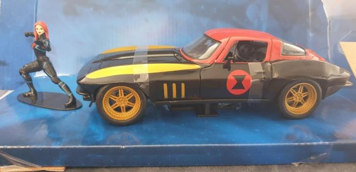 Chevrolet Corvette C2 "Black Widow" Jada 1:24, Hobby en Vrije tijd, Modelauto's | 1:24, Nieuw, Auto, Jada, Ophalen of Verzenden
