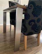 6 Eetstoelen - Houten Poten, Comfortabele Zitting, Huis en Inrichting, Stoelen, Ophalen, Gebruikt, Bruin, Stof