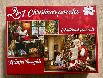 2 in 1 Christmas puzzels / kerst puzzel 1000 stukjes beschikbaar voor biedingen