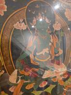 Antieke  thanka groene tara  78 x 58, Ophalen of Verzenden