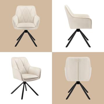 Eetkamerstoelen - 2 Stuks - Scandinavische Stijl - Beige beschikbaar voor biedingen