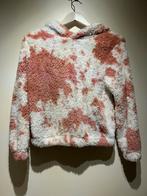 152 158 fluffy hoodie roze wit met tasje, Ophalen of Verzenden, Zo goed als nieuw, Meisje, Trui of Vest