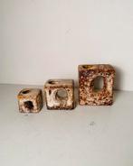 Van Woerden keramiek vaasjes (3) fat lava , jaren 70