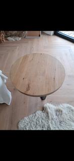 Salontafel 80 cm met eikenblad, Huis en Inrichting, Tafels | Salontafels, Gebruikt, 50 tot 100 cm, Rond, Minder dan 50 cm