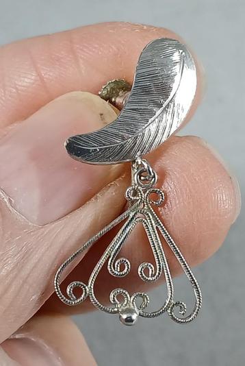 2 zilveren oorbellen filigrain antiek 925 zilver beschikbaar voor biedingen