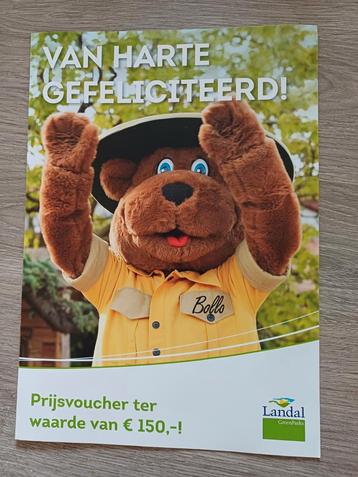 Landal voucher van 150 euro. Ook in de vakantie  beschikbaar voor biedingen