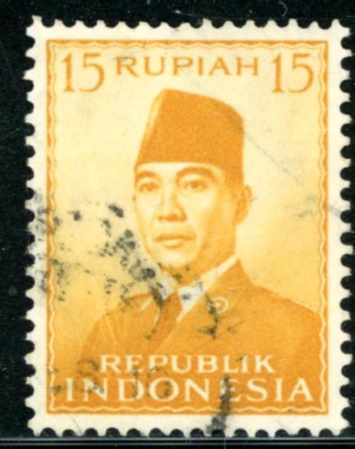 Indonesie 91 - President Soekarno, Postzegels en Munten, Postzegels | Azië, Gestempeld, Zuidoost-Azië, Ophalen of Verzenden