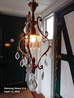 Vintage design Hollywood Regency vergulde Hanglamp en pegels, Gebruikt, Ophalen of Verzenden