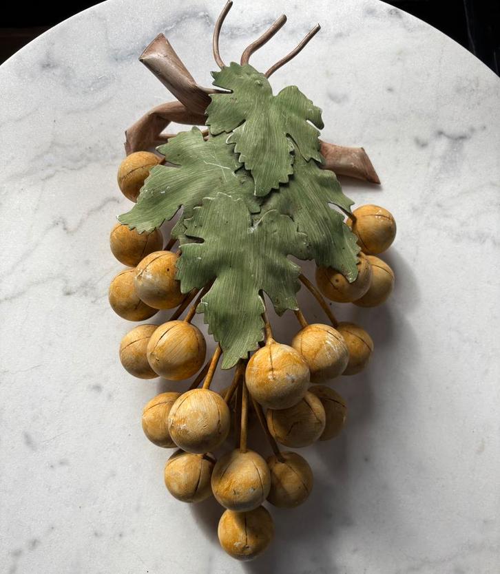 Vintage druiven bloem bladeren italiaanse wandlamp metaal, Huis en Inrichting, Lampen | Wandlampen, Metaal, Ophalen of Verzenden
