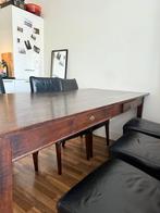 Grote houten eettafel voor 8 personen, Huis en Inrichting, Tafels | Eettafels, Ophalen, Gebruikt, 200 cm of meer, 50 tot 100 cm