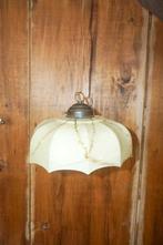 vintage art deco geschulpte hanglamp * lampenkap van gemarme, Ophalen of Verzenden