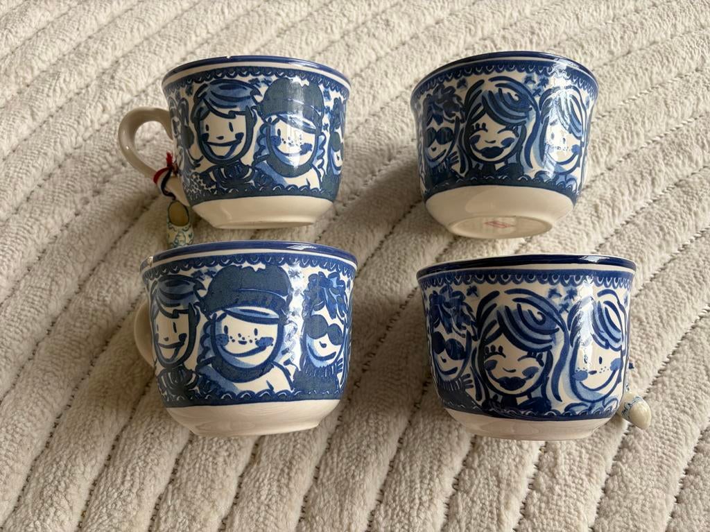 4x Blond Amsterdam Delfts blauwe soepkommen, Gebruikt, Blond Amsterdam, Ophalen of Verzenden, Kom(men)