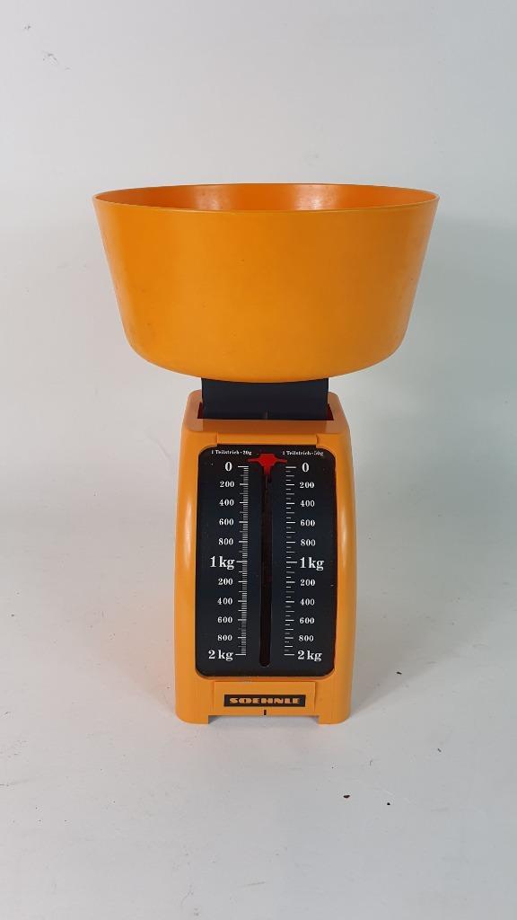 Soehnle retro vintage keukenweegschaal, oranje, 2kg. 8A9, Huis en Inrichting, Keuken | Keukenbenodigdheden, Gebruikt, Ophalen of Verzenden