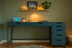 IKEA Alex Bureau met Ladeblok - Blauw/Groen, Ophalen, Met wielen, Gebruikt, Bureau