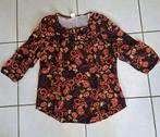 zgan-maat 40-zwarte blouse met terra/ okergele paisley print, Kleding | Dames, Ophalen of Verzenden, Zo goed als nieuw, Zwart