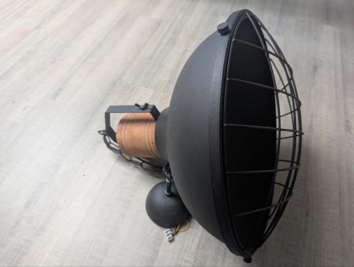 Brilliant Emma hanglamp antraciet, Huis en Inrichting, Lampen | Hanglampen, Zo goed als nieuw, Minder dan 50 cm, Hout, Metaal
